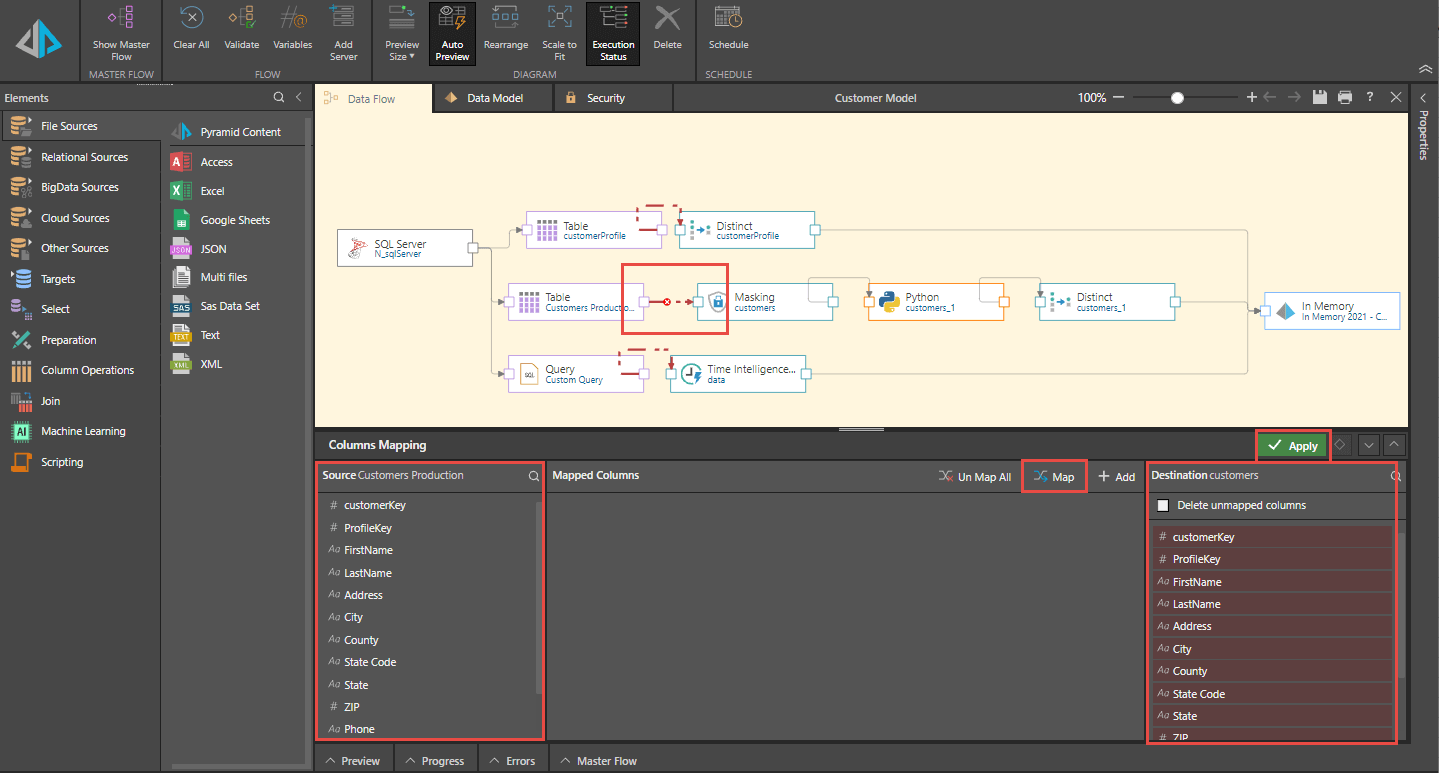 Screen shot of Pyramid Analytics software.