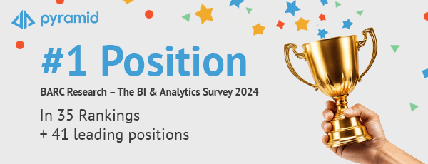 Pyramid Analytics receives excellent reviews in BARC’s annual survey on BI and analytics field, BARC’s The BI and Analytics Survey 2024, with 41 leading positions, 35 Top Rankings and a perfect score for Flexibility.