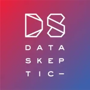 The logo for Data Skeptics podcast as recommended by Pyramid Analytics for 2024’s top data podcasts.