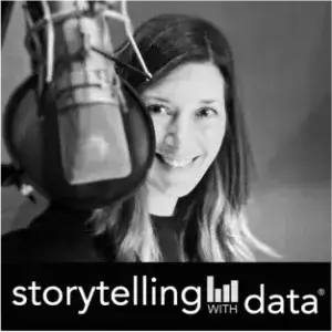 The logo for Storytelling with Data podcast as recommended by Pyramid Analytics for 2024’s top data podcasts.